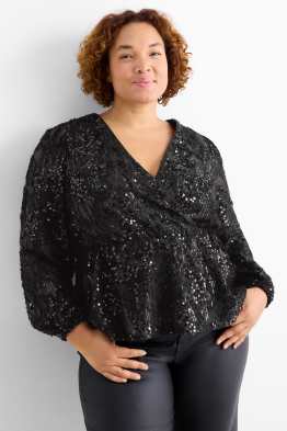 Bluză din șifon cu paiete
