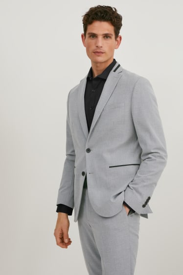 Bărbați - Sacou modular - slim fit - Flex - LYCRA® - gri deschis melanj