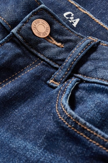 Femei - Straight jeans - talie medie - LYCRA® - denim-albastru închis