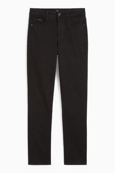 Femei - Slim jeans - talie medie - efect modelator - LYCRA® - negru