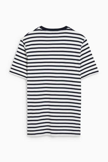 Bărbați - Tricou - cu dungi - albastru închis / alb-crem