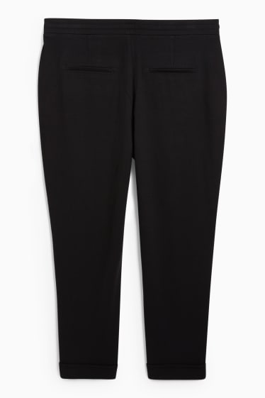Femei - Pantaloni de stofă - talie medie - tapered fit - negru