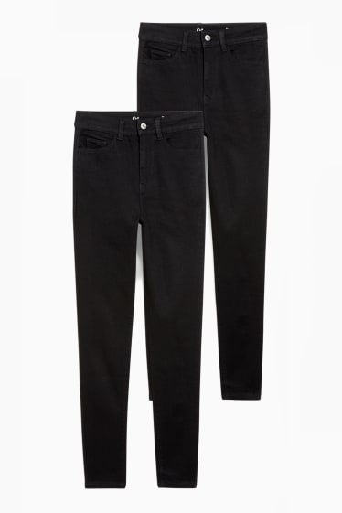 Femei - Multipack 2 buc. - jegging jeans - talie înaltă - negru