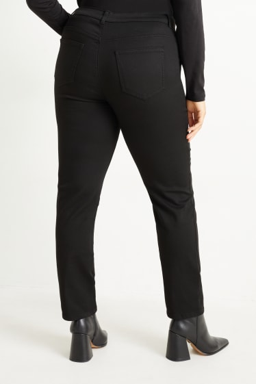 Femei - Straight jeans - talie înaltă - negru