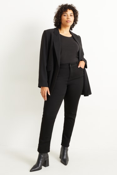 Femei - Straight jeans - talie înaltă - negru