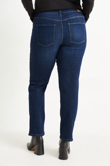Femei - Straight jeans - talie medie - LYCRA® - denim-albastru