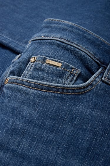 Femei - Straight jeans - talie medie - LYCRA® - denim-albastru