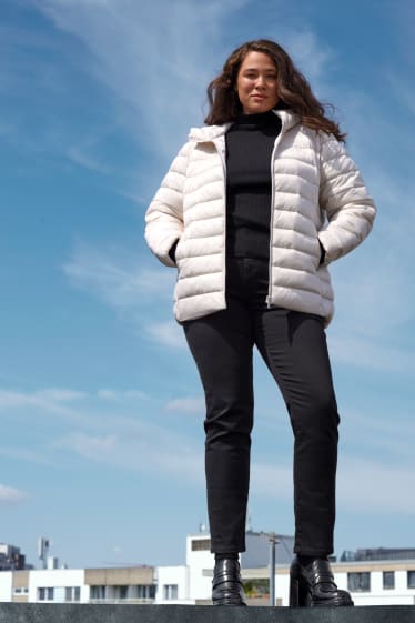 Femei - Slim jeans - talie medie - efect modelator - LYCRA® - negru