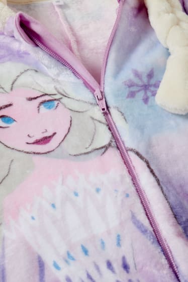 Kinderen: meisjes - Frozen - jumpsuit van fleece, met capuchon - lichtpaars