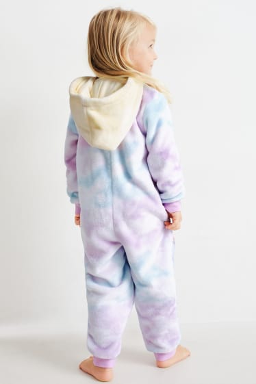 Kinderen: meisjes - Frozen - jumpsuit van fleece, met capuchon - lichtpaars
