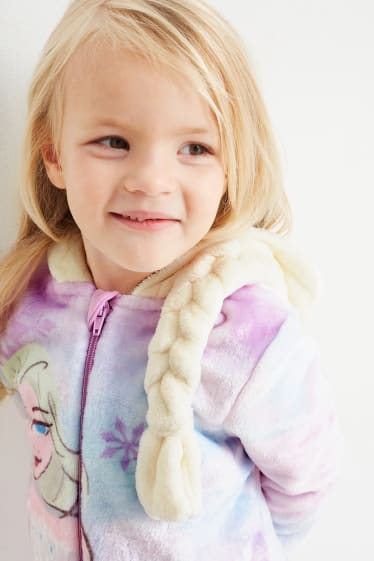 Kinderen: meisjes - Frozen - jumpsuit van fleece, met capuchon - lichtpaars