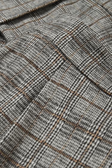 Femei - Pantaloni de stofă - talie înaltă - tapered fit - în carouri - gri
