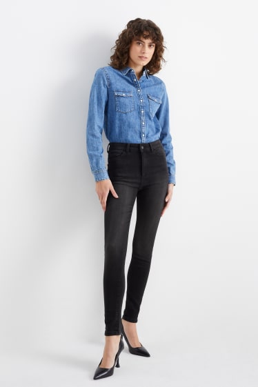 Femei - Skinny jeans - talie înaltă - LYCRA® - denim-gri