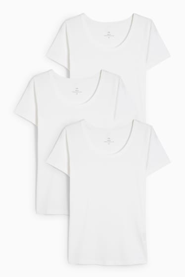 Femei - Multipack 3 buc. - tricou - alb