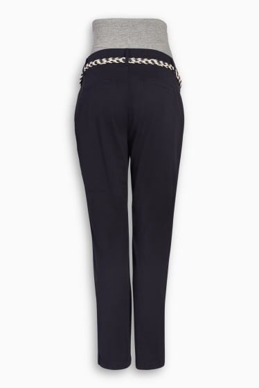 Femei - Chino gravide cu curea - slim fit - albastru închis