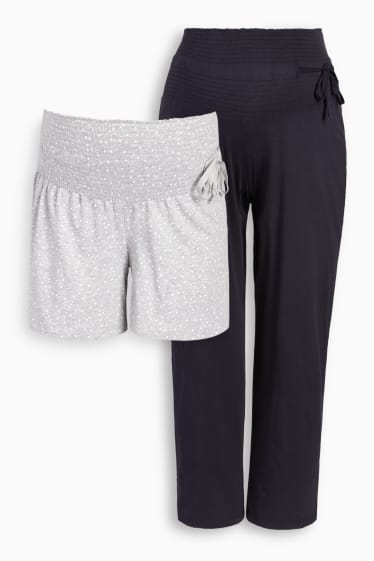 Women - Multipack of 2 - maternity pyjama bottoms and shorts - light gray-melange