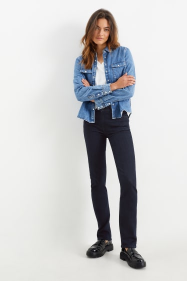 Femei - Premium Denim by C&A - straight jeans - talie medie - LYCRA® - denim-albastru închis