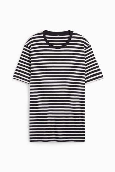 Bărbați - Tricou - cu dungi - albastru închis / alb-crem