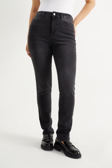 Femei - Slim jeans - talie înaltă - LYCRA® - denim-gri închis