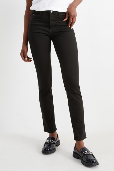 Femei - Slim jeans - talie medie - efect modelator - LYCRA® - negru