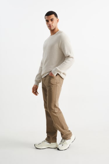 Bărbați - Pantaloni - regular fit - maro deschis