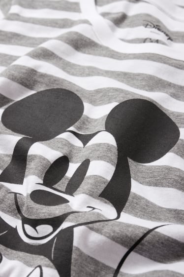 Femei - Cămașă de noapte - Mickey Mouse - cu dungi - gri