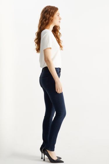 Femei - Slim jeans - talie medie - LYCRA® - denim-albastru închis