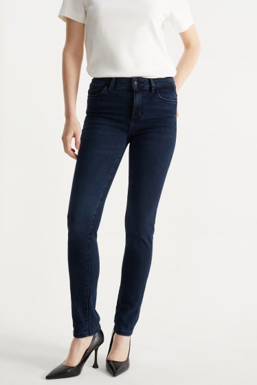 Femei - Slim jeans - talie medie - LYCRA® - denim-albastru închis