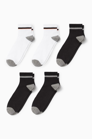 Bărbați - Multipack 5 perechi - șosete scurte - negru / alb