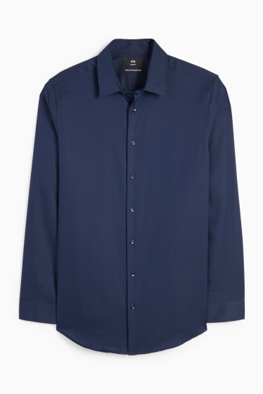 Bărbați - Cămașă office - slim fit - guler Kent - ușor de călcat - albastru închis