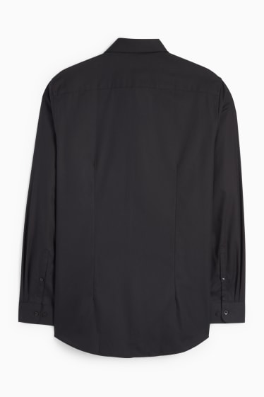 Bărbați - Cămașă office - slim fit - guler Kent - ușor de călcat - negru