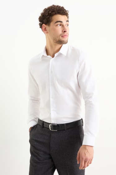 Bărbați - Cămașă office - slim fit - guler Kent - ușor de călcat - alb