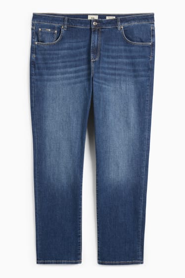 Femei - Straight jeans - talie medie - LYCRA® - denim-albastru închis
