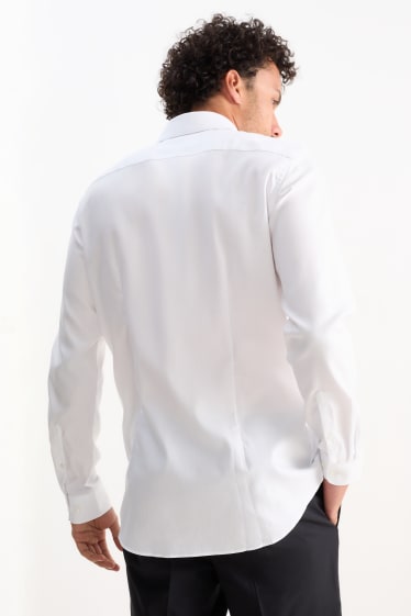 Bărbați - Cămașă office - slim fit - guler italian - ușor de călcat - alb