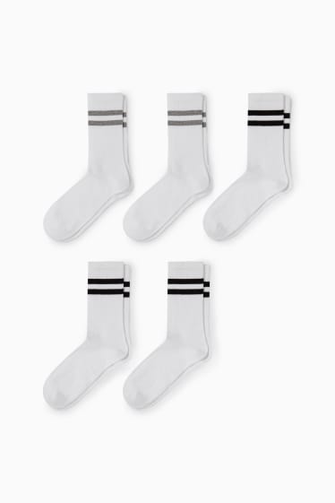 Bărbați - Multipack 5 perechi - șosete de tenis - alb