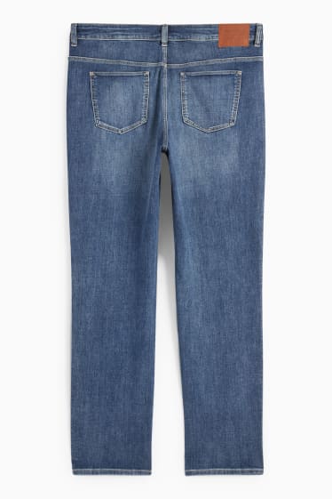 Femei - Straight jeans - talie medie - LYCRA® - denim-albastru