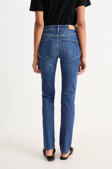 Femei - Straight jeans - talie medie - LYCRA® - denim-albastru