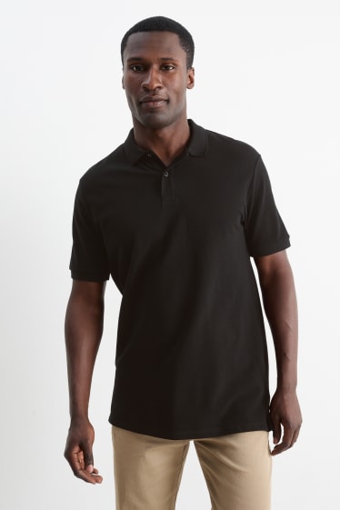 Bărbați - Tricou polo - regular fit - negru