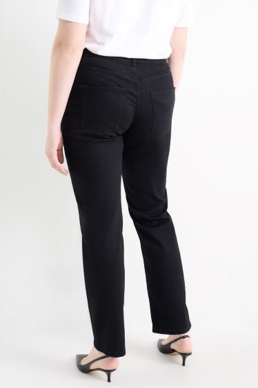 Femei - Straight jeans - talie medie - LYCRA® - negru