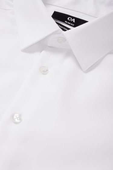 Bărbați - Cămașă office - slim fit - guler Kent - ușor de călcat - alb