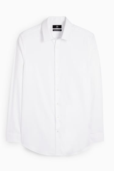 Bărbați - Cămașă office - slim fit - guler Kent - ușor de călcat - alb