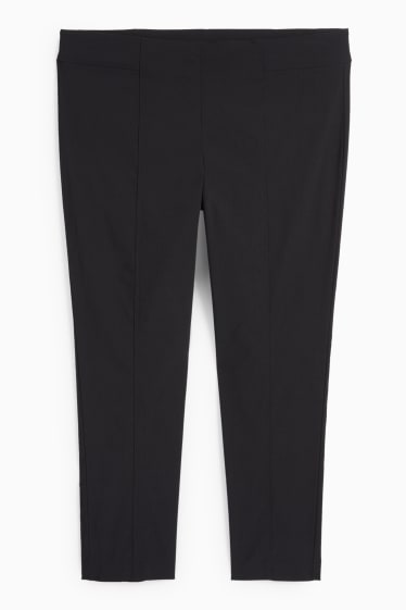 Femei - Pantaloni de stofă - talie înaltă - straight fit - LYCRA® - negru