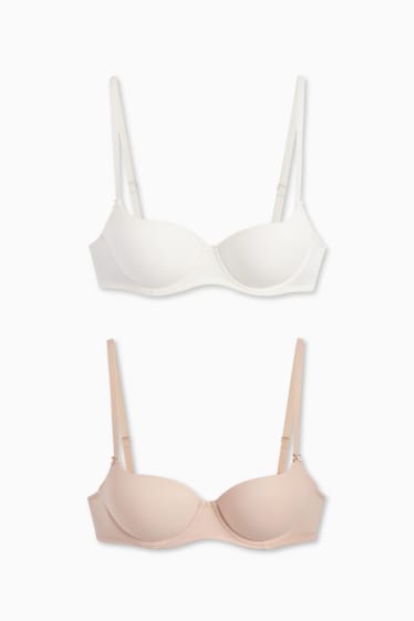 Femei - Multipack 2 buc. - sutien cu armătură - FULL COVERAGE - vătuit - bej deschis