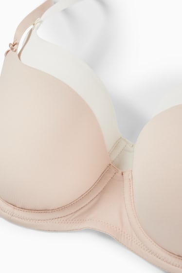Femei - Multipack 2 buc. - sutien cu armătură - FULL COVERAGE - vătuit - bej deschis