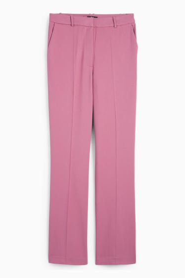 Femei - Pantaloni office - talie medie - straight fit - violet