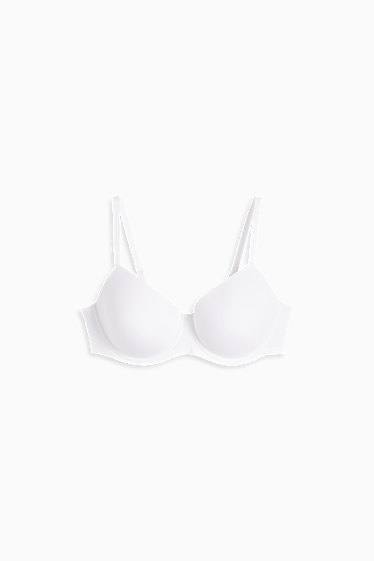 Femei - Sutien cu armătură - DEMI - vătuit - LYCRA® - alb
