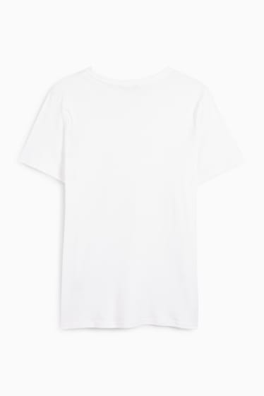 Bărbați - Tricou - slim fit - reiat fin - alb