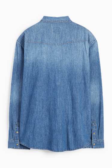 Bărbați - Cămașă din denim - regular fit - guler Kent - denim-albastru
