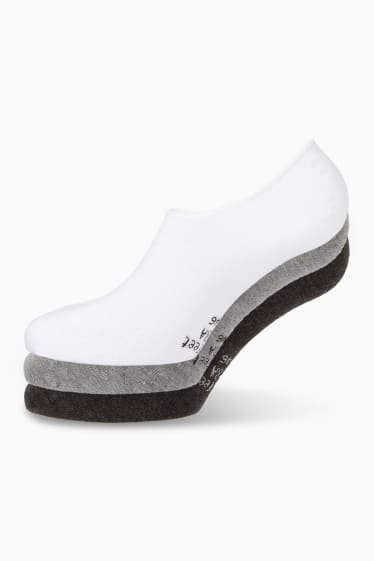 Bărbați - Multipack 3 perechi - șosete tip tălpici - gri / negru