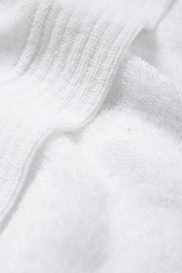 Bărbați - Halat de baie din tricot plușat - alb